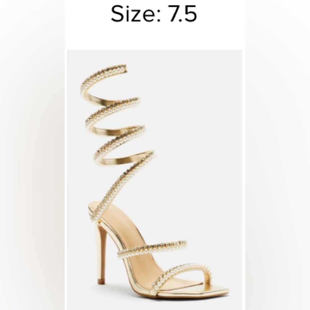 Size 7.5 gold heels